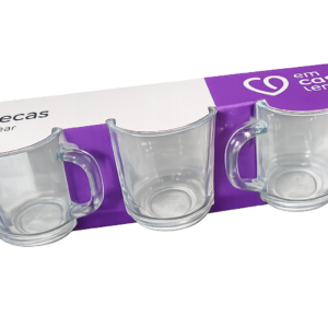 Caneca Vidro New Coffe Em Casa Tem 250ml
