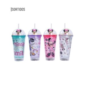 Copo Minnie Disney com LED e Canudo 450ml