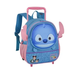 Mochila Infantil de Rodinhas Stitch Tsum Tsum C/ORELHINHA