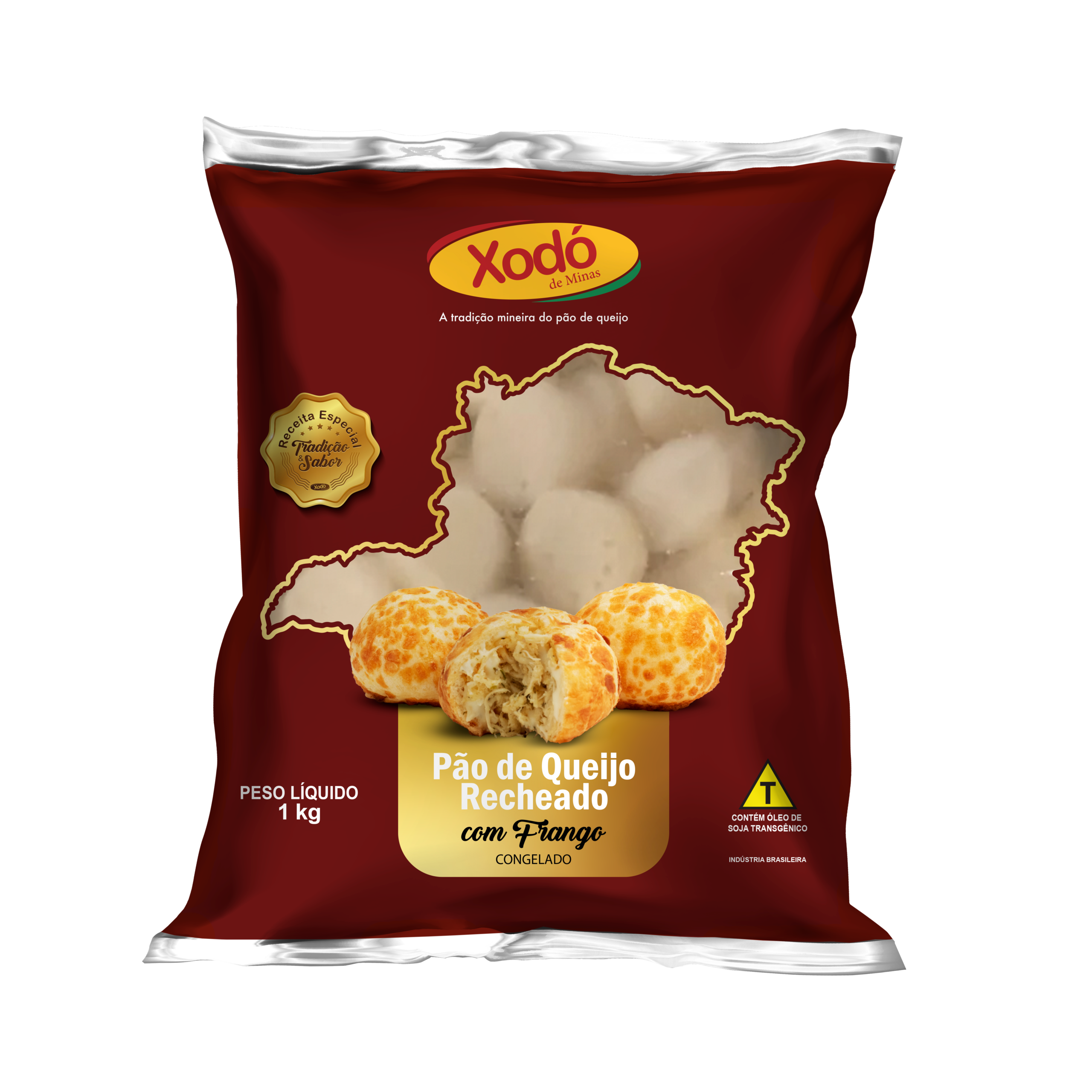 Pão de Queijo Xodó de Minas Recheado com Frango – 1 kg