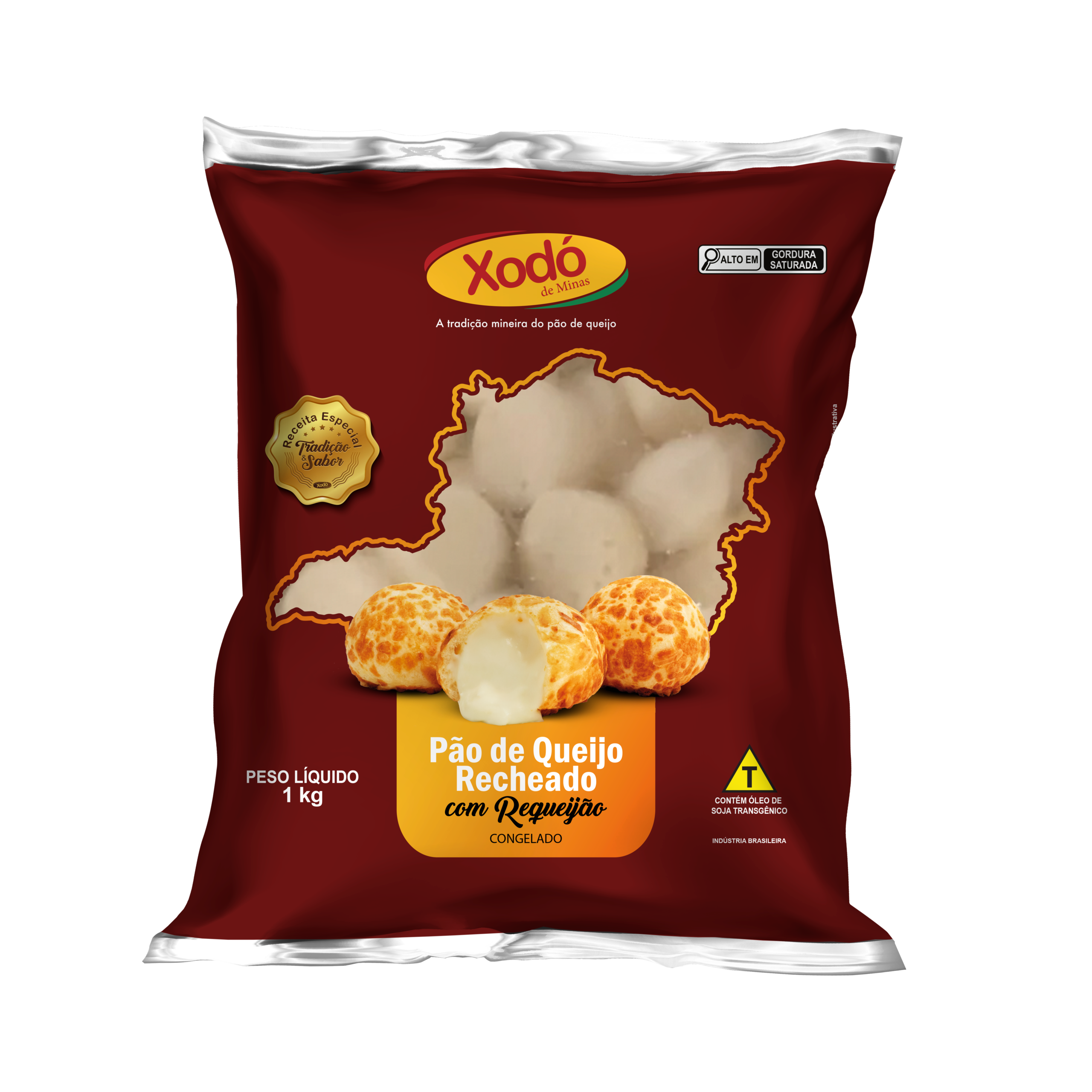 Pão de Queijo Xodó de Minas Recheado com Requeijão – 1 kg