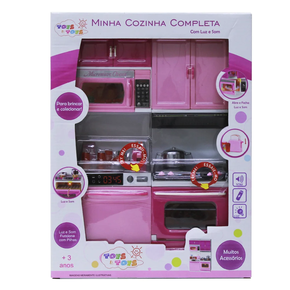 BCozinha Infantil Minha Cozinha Completa com Luz, Som e Acessórios