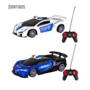 Carro de Polícia Speed com Controle Remoto, 4 Funções e LED
