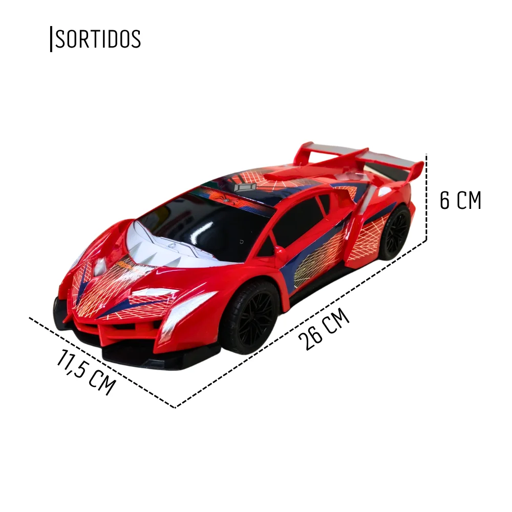Carro Top Heroes com Controle Remoto 4 Funções 26cm