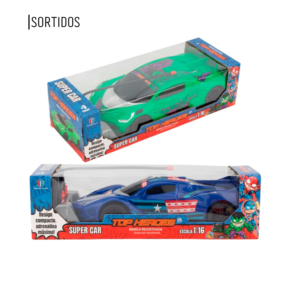 Carro Top Heroes com Controle Remoto 4 Funções 26cm