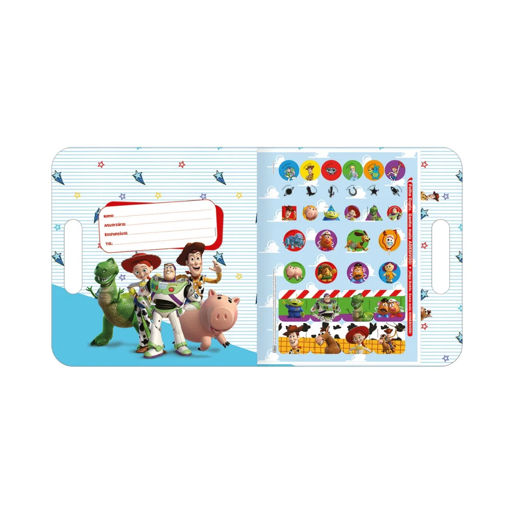 Livro para Colorir Maleta Toy Story Disney 16 Páginas com Adesivos – Tilibra