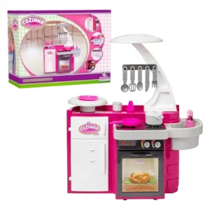 Cozinha Infantil Classic Cotiplás Rosa 76cm com Acessórios